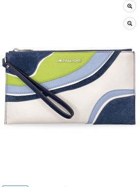 MICHAEL KORS NWOT JET SET TRAVEL LARGE PATCHWORK WRISTLETwith suede